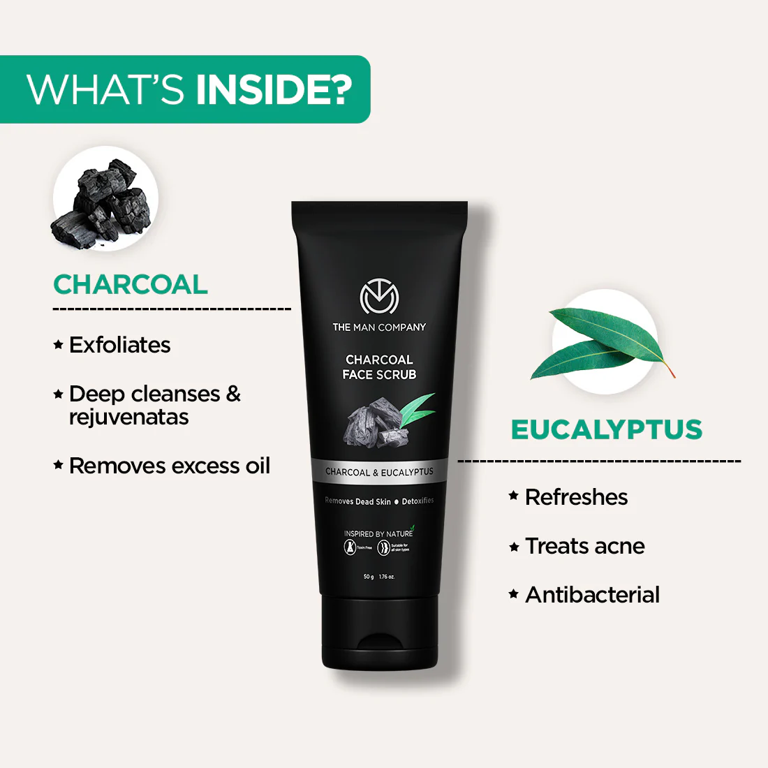 Charcoal Face Scrub (50ml) - Image 3