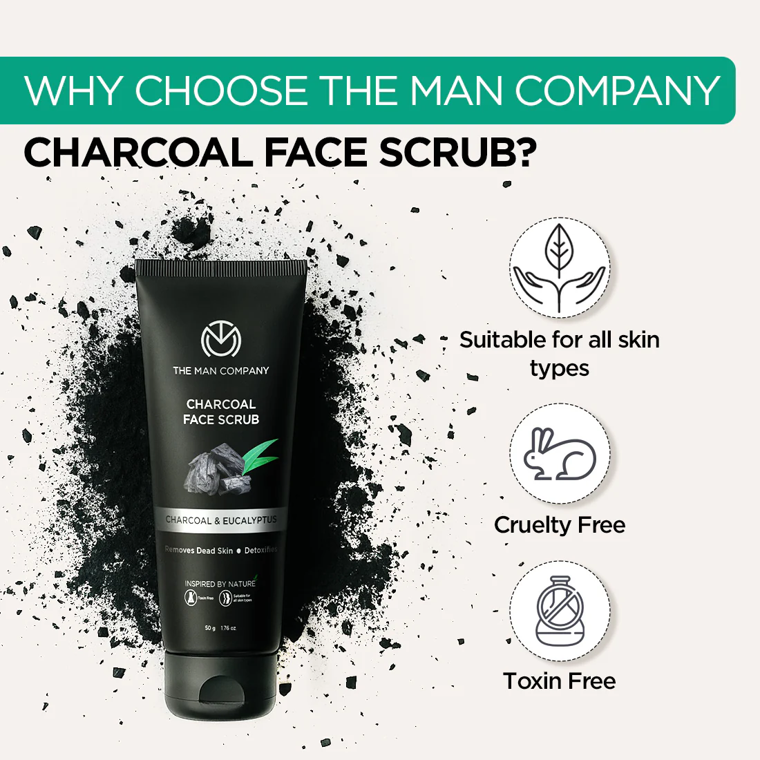 Charcoal Face Scrub (50ml) - Image 5