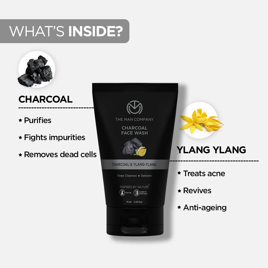 Charcoal Face Wash (75ml) - Image 2