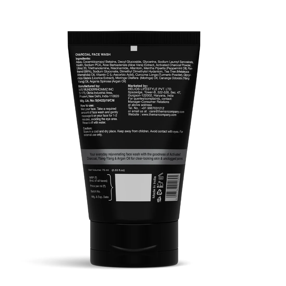 Charcoal Face Wash I Charcoal & Ylang Ylang (75ml) - Image 8