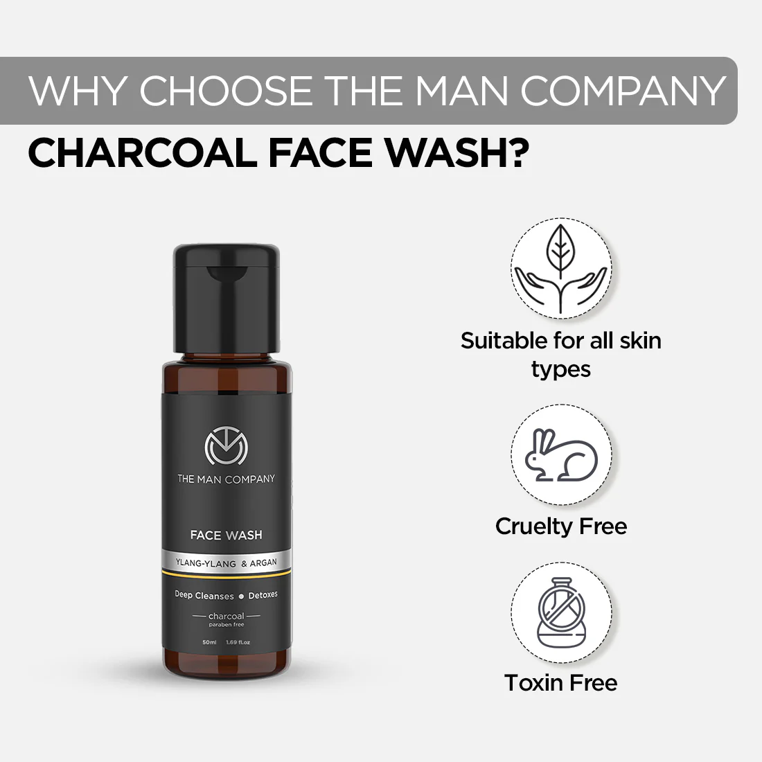 Charcoal Face Wash | Charcoal & Ylang-Ylang (50ml) - Image 6