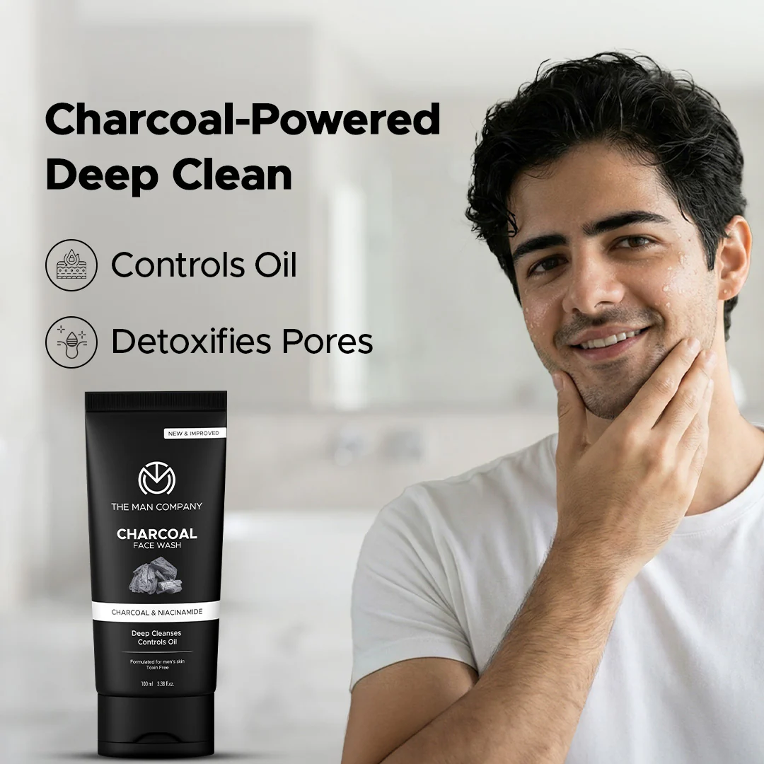 Charcoal Face Wash for Men – Charcoal & Niacinamide | Deep Cleansing & Oil Control - Image 3