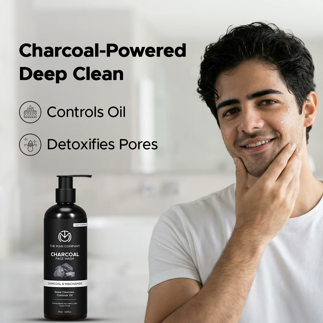 Charcoal Face Wash for Men – Charcoal & Niacinamide | Deep Cleansing & Oil Control - Image 3