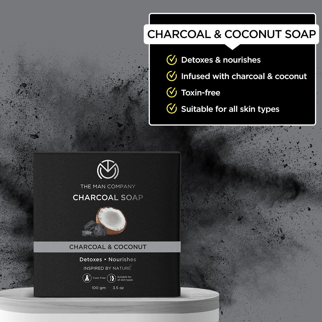 Charcoal Soap | Charcoal & Coconut (100g) - Image 3