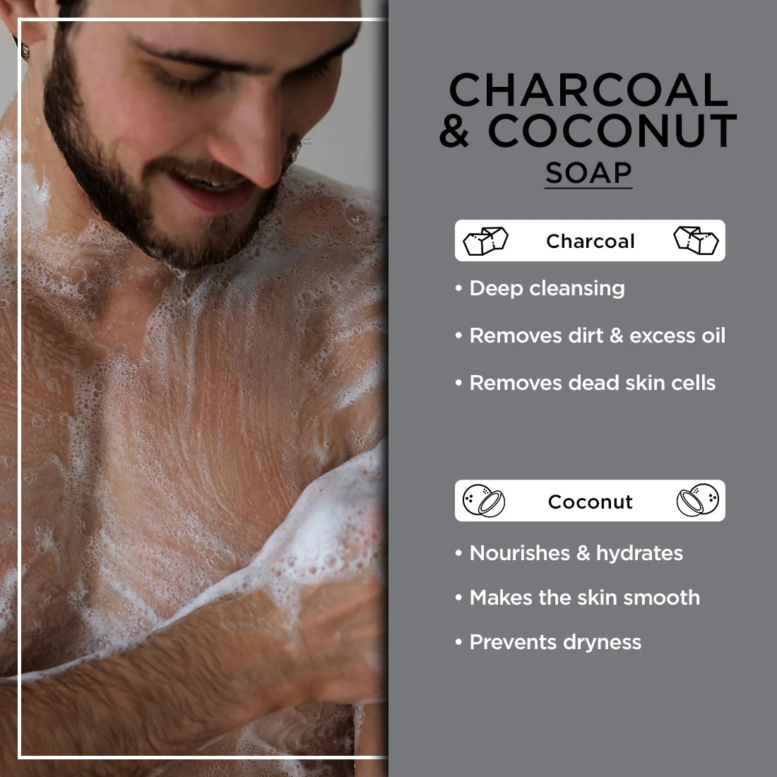 Charcoal Soap | Charcoal & Coconut (100g) - Image 4