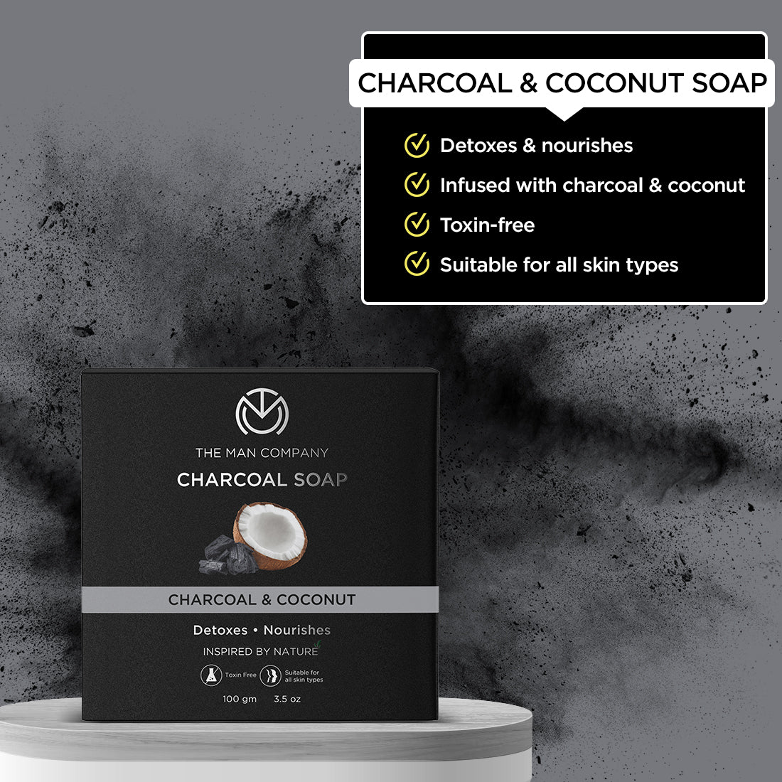Charcoal Soap | Charcoal & Coconut (Pack of 2) - Image 2