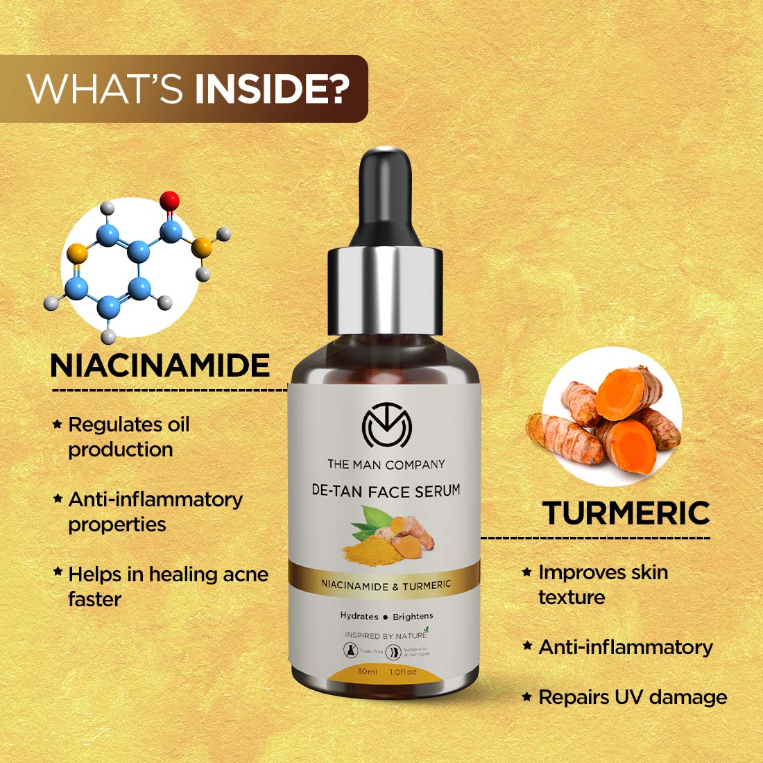 De-Tan Face Serum I Niacinamide & Turmeric - Image 2