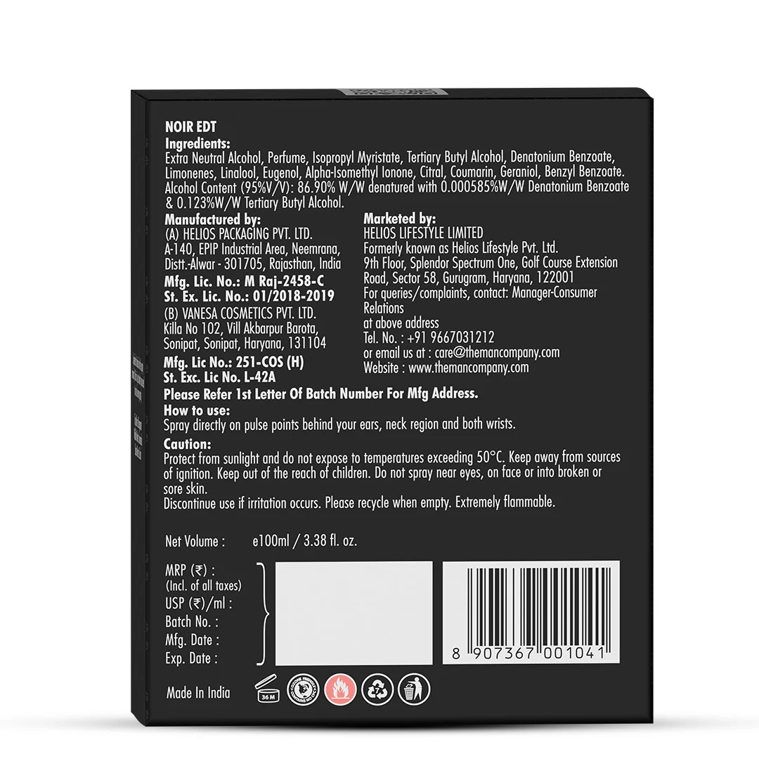Eau De Toilette | Noir (100ml) - Image 9