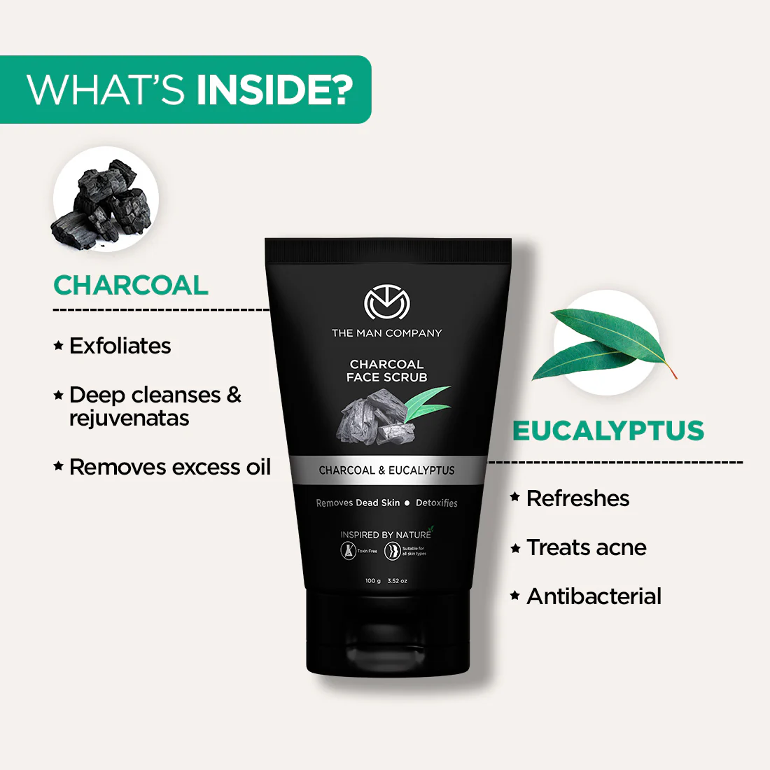 Charcoal Face Scrub | Charcoal & Eucalyptus - Image 2