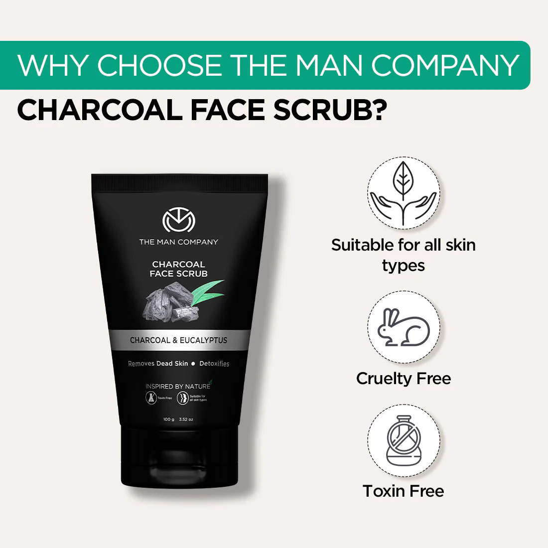 Charcoal Face Scrub | Charcoal & Eucalyptus - Image 4