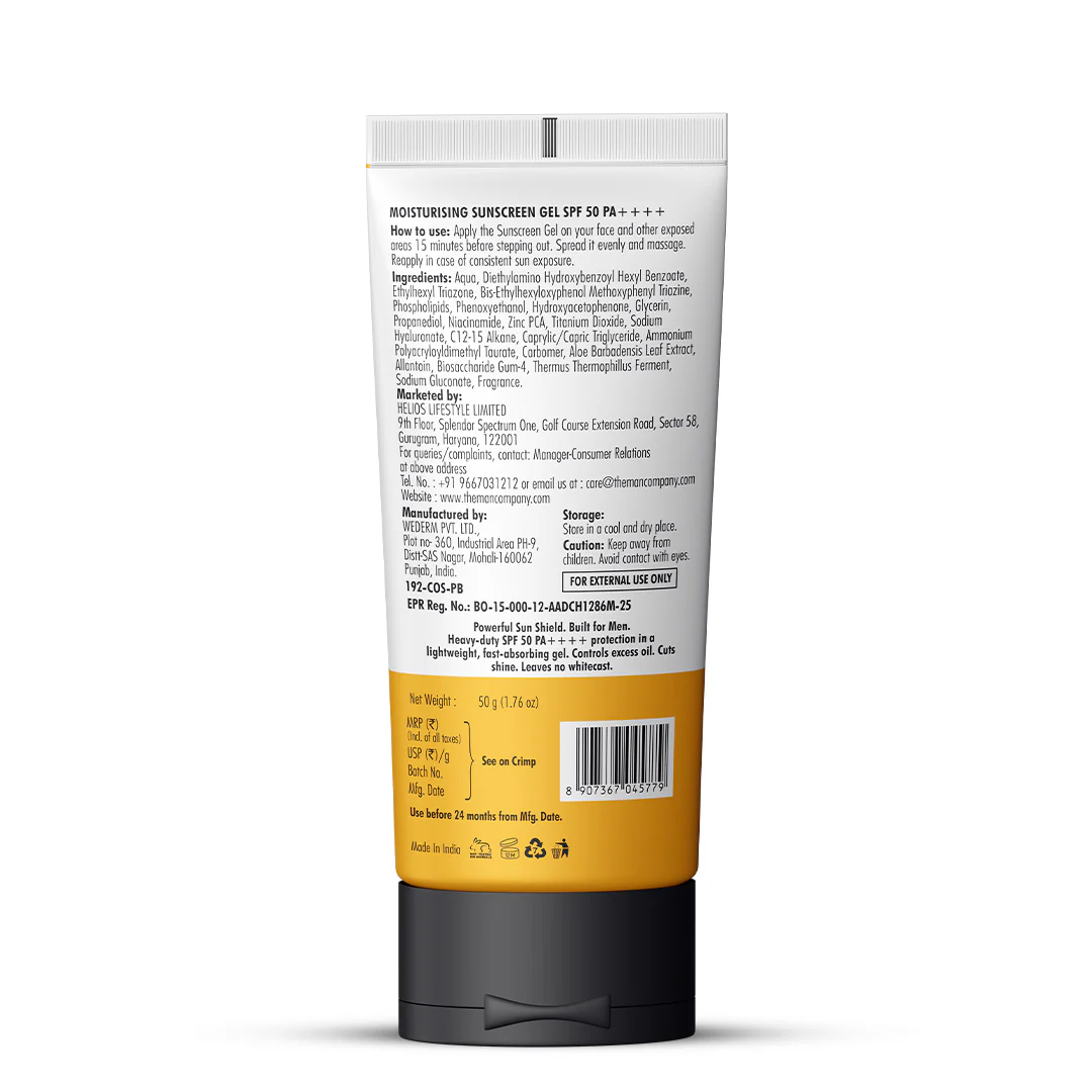 Moisturising Sunscreen Gel for Men | SPF50 PA++++ - Image 9