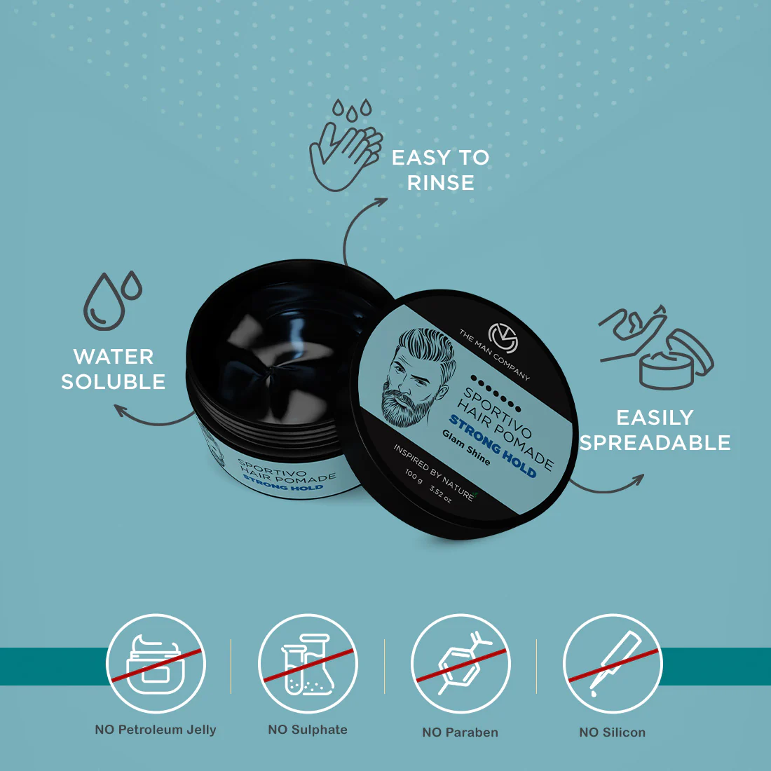Sportivo Hair Pomade | Strong Hold | Ultra Shine - Image 3