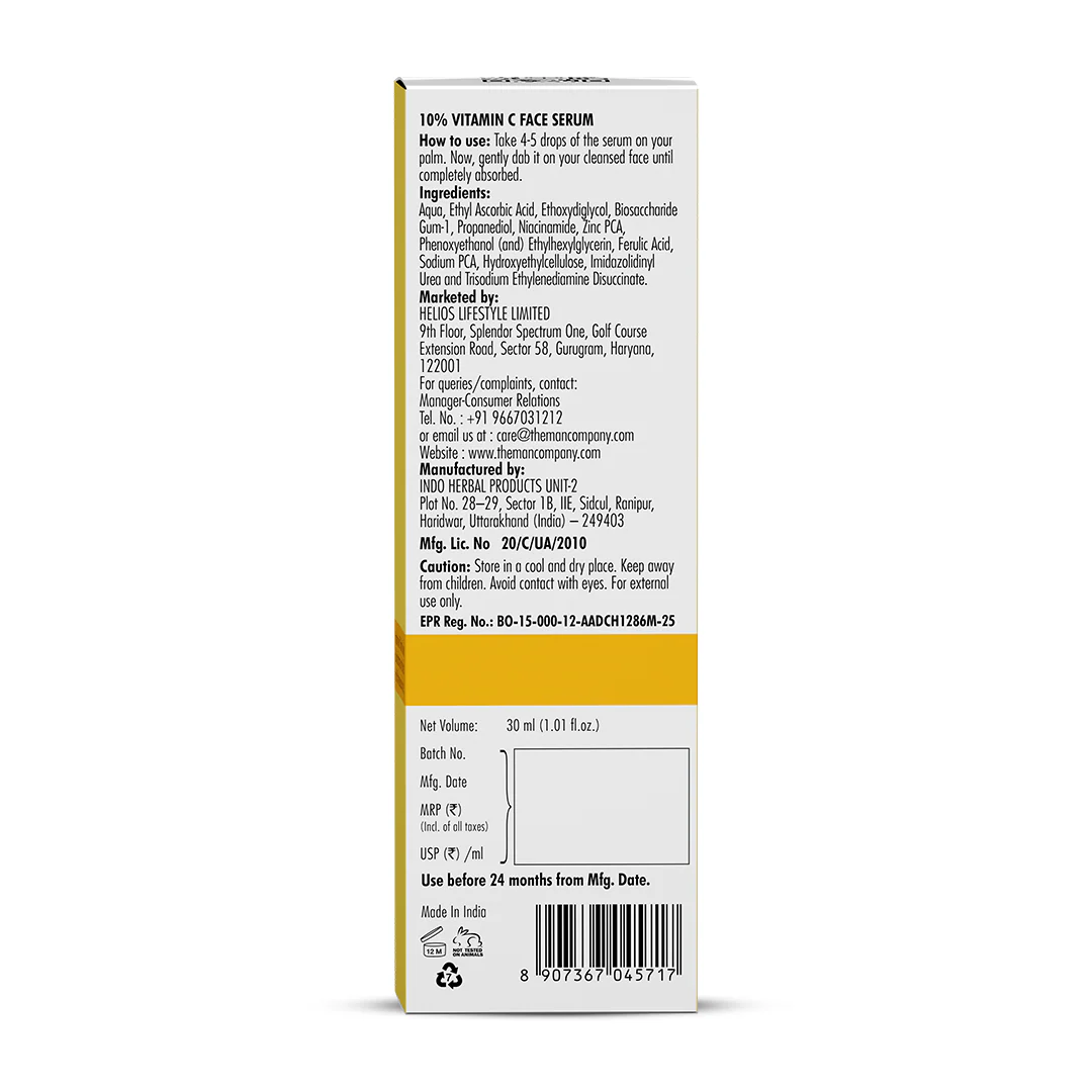 10% Vitamin C Face Serum for Man | Brightens Skin | Controls Excess Oil | Stable Vitamin C & Zinc PCA - Image 9