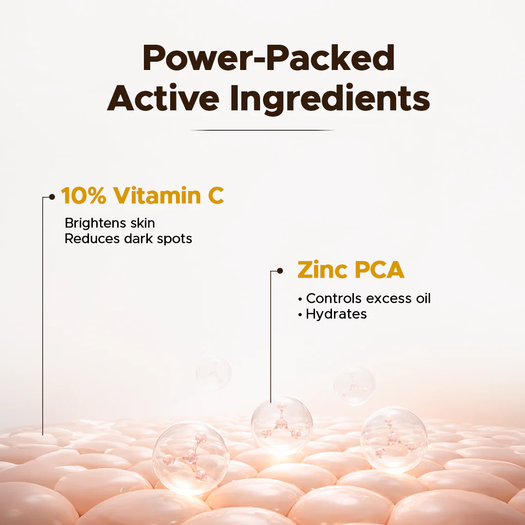 10% Vitamin C Face Serum for Man | Brightens Skin | Controls Excess Oil | Stable Vitamin C & Zinc PCA - Image 4