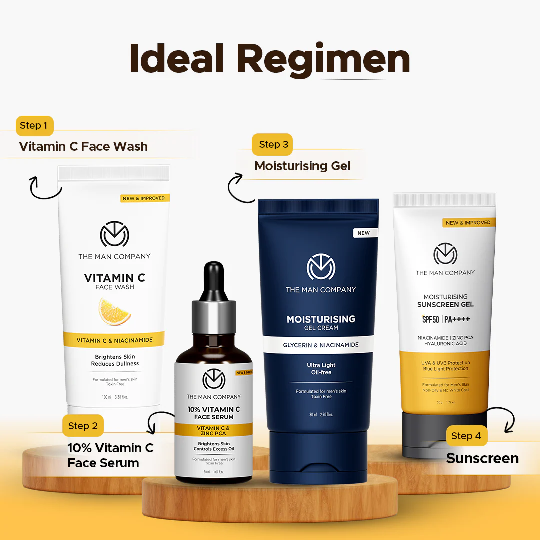 10% Vitamin C Face Serum for Man | Brightens Skin | Controls Excess Oil | Stable Vitamin C & Zinc PCA - Image 8
